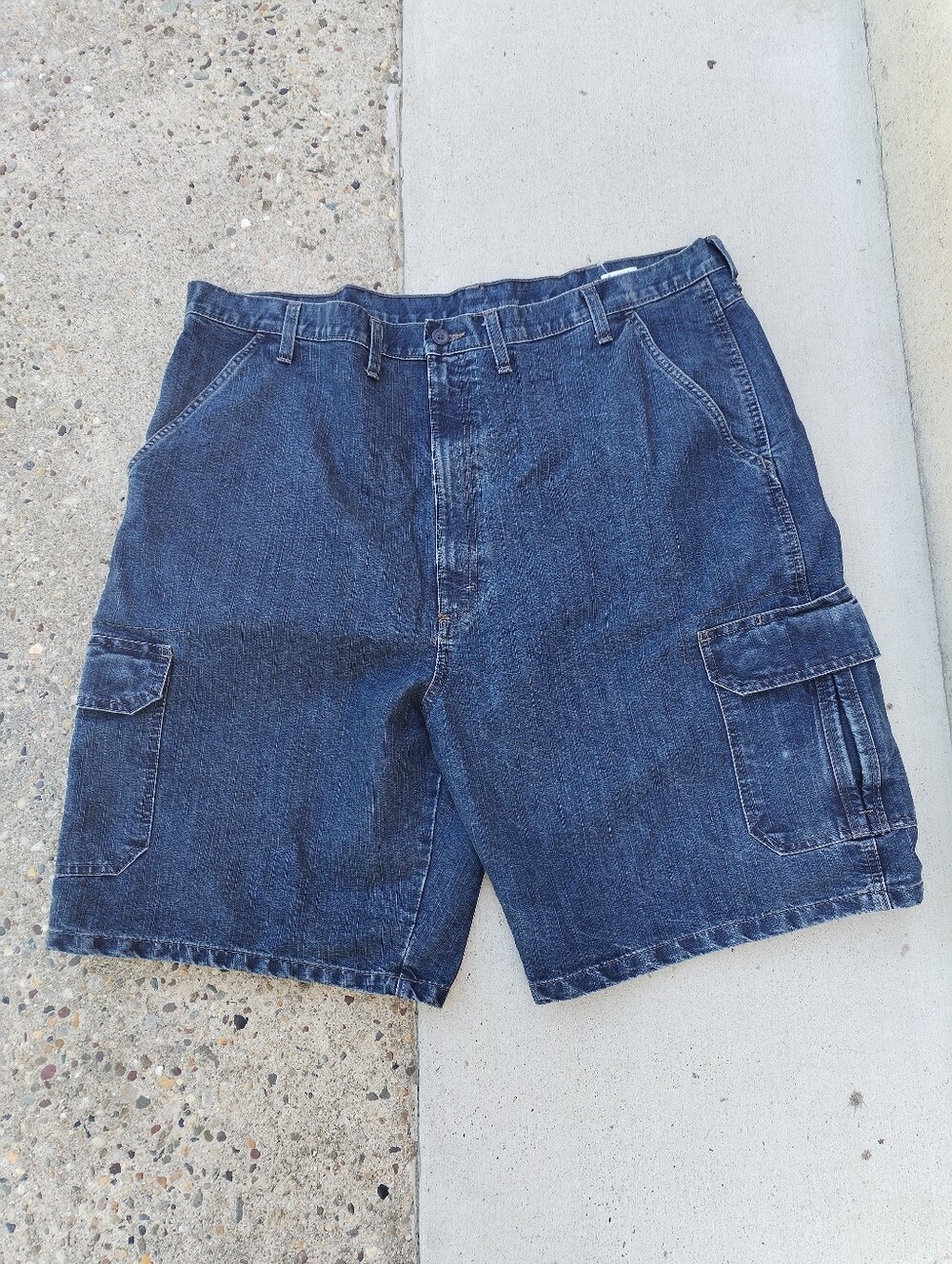 Wrangler Dark Blue Denim Cargo Shorts